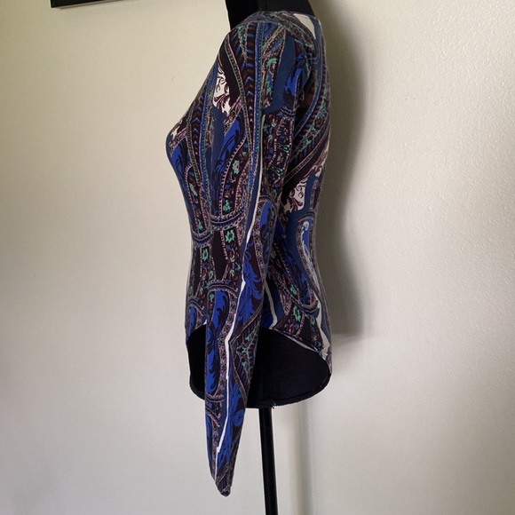 Free People Blue Paisley lace up bodysuit - Picture 6 of 12